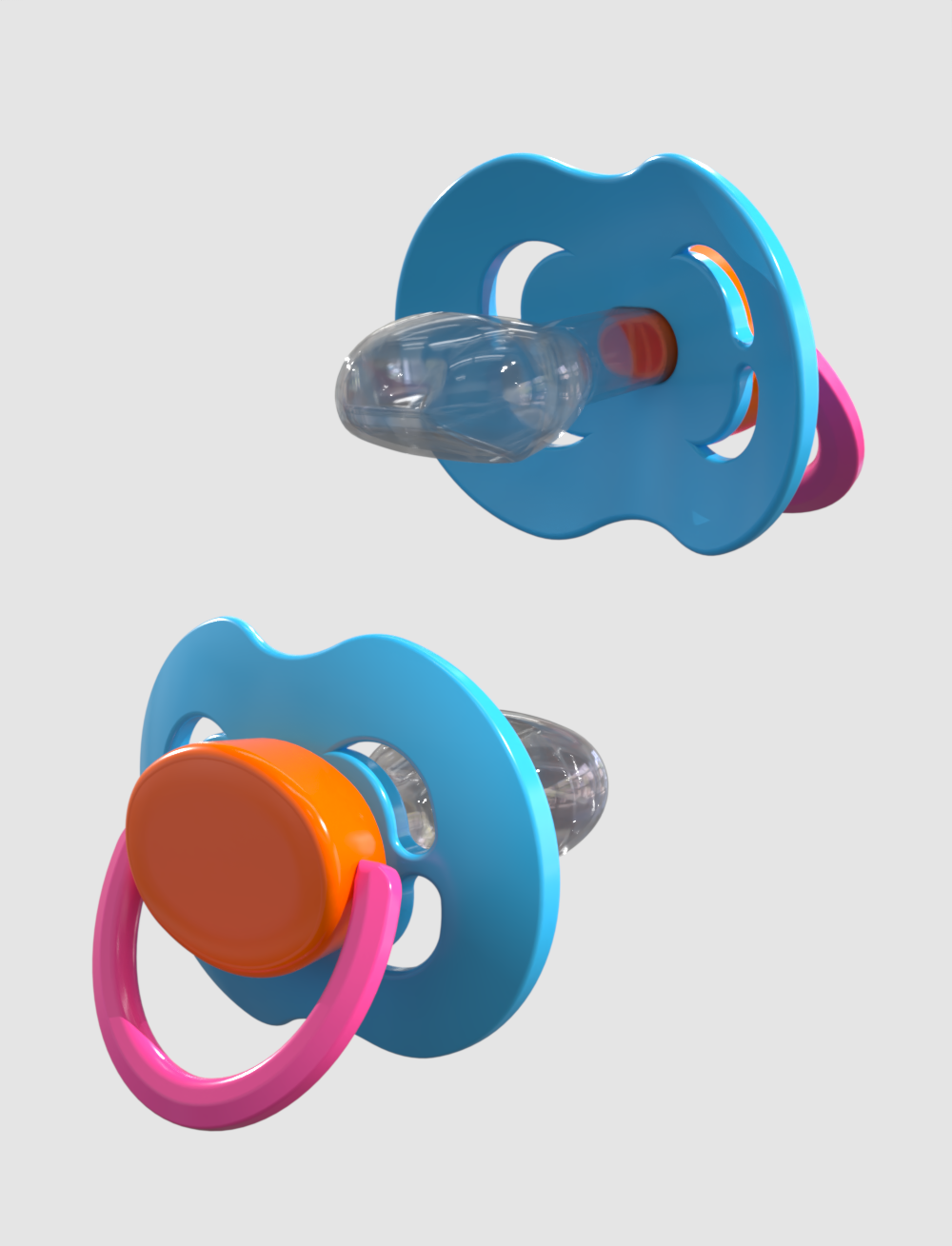 Pacifier Kiddo LULLY XXL - Azul Claro+Naranja+Rosa