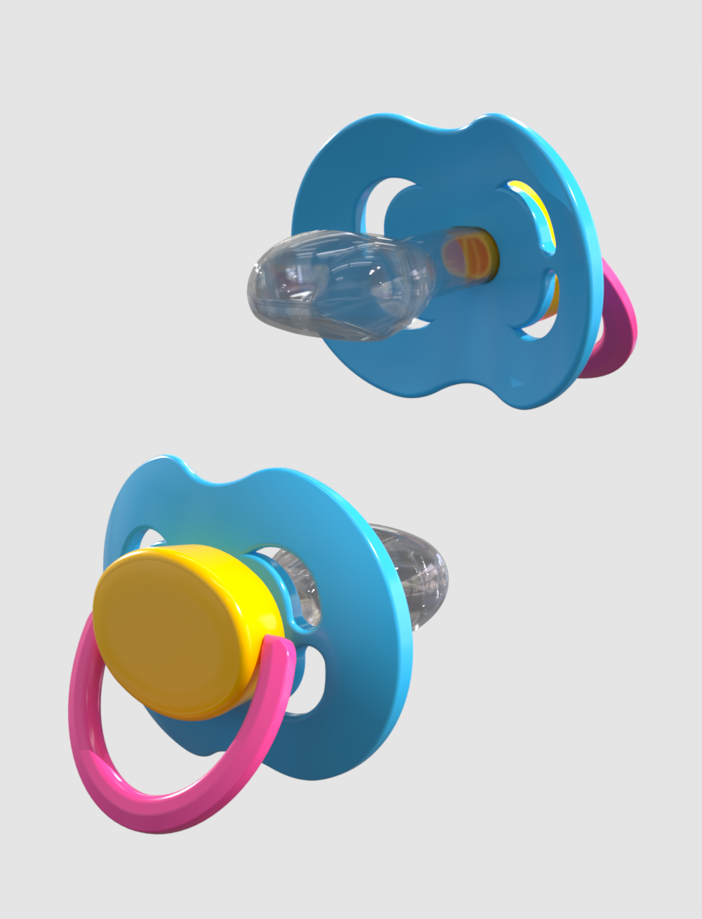 Pacifier Kiddo LULLY XXL - Azul Claro+Amarillo+Rosa