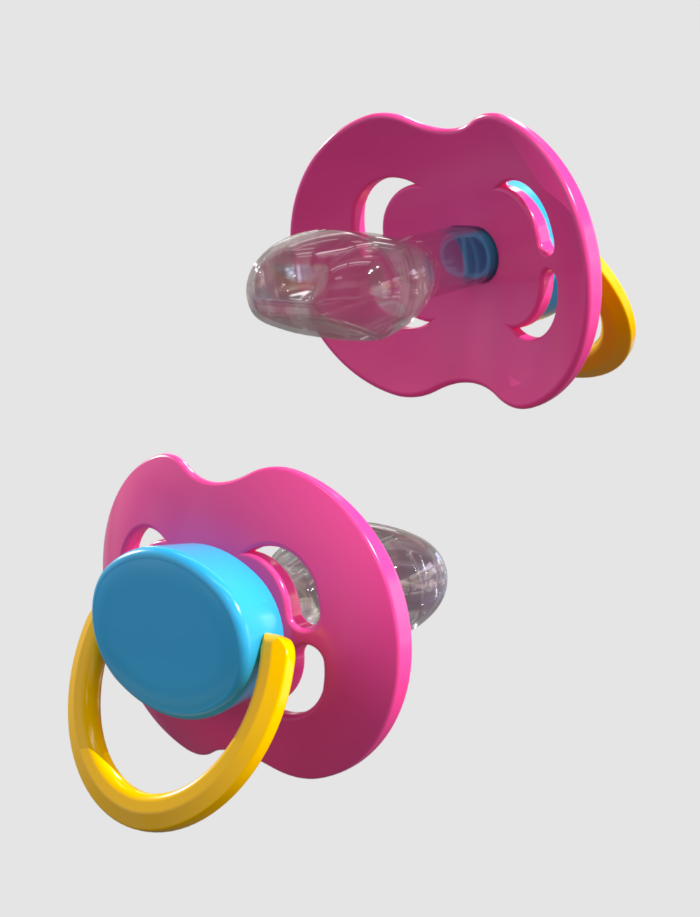 Pacifier Kiddo LULLY XXL - Rosa+Azul Claro+Amarillo
