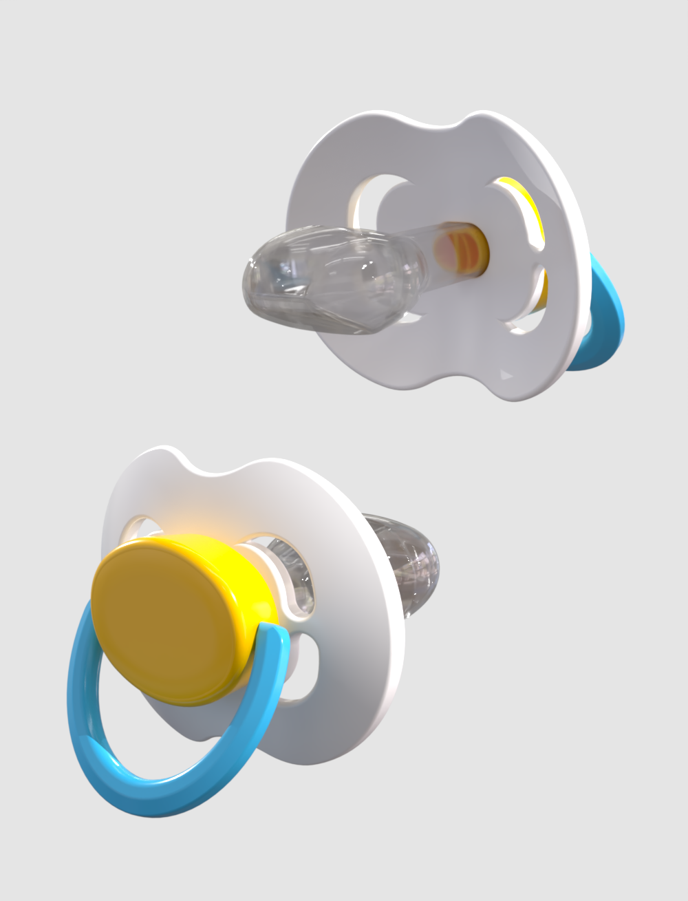 Pacifier Kiddo LULLY XXL - Blanco+Amarillo+Azul Claro