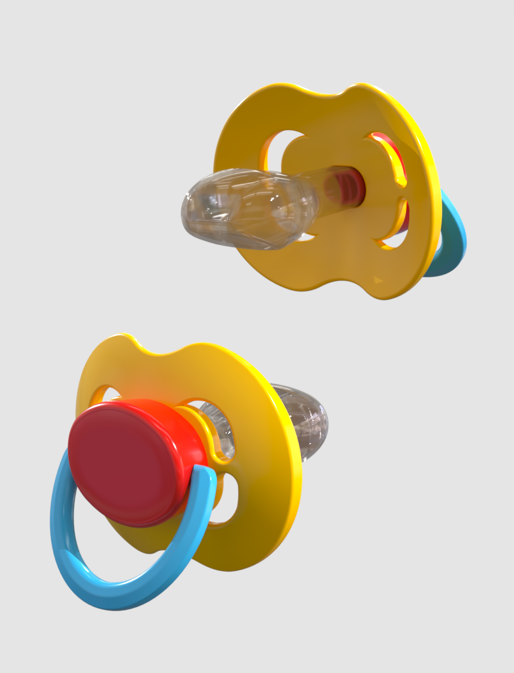 Pacifier Kiddo LULLY XXL - Amarillo+Rojo+Azul Claro